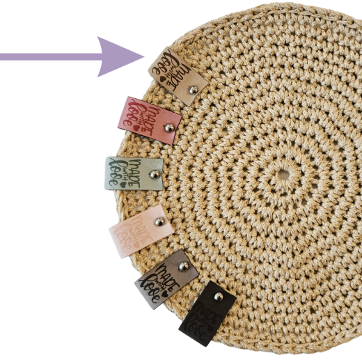 Label groß made with love Farbe Beige
