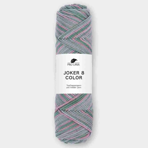 Pro Lana Joker 8 Color Baumwolle – Farbe 544 petrol, mittelgrau, rosa, blaugrau