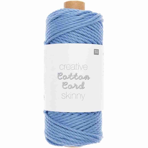 Rico Creative Cotton Cord skinny - Makramee-Garn 3mm in blau