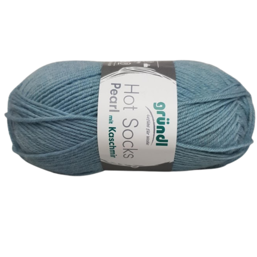 Hot Socks Pearl Uni mit Kaschmir von gründl Sockenwolle - Farbe 12 hellblau