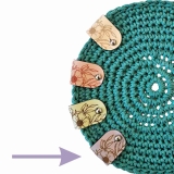 Label groß mit Blumenmotiv Farbe Lavendel