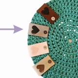 Pin unten Label groß made with love Farbe Grau/Dunkelbeige