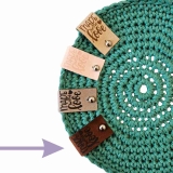 Pin unten Label groß made with love Farbe Dunkelbraun