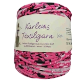 Karlems Textilgarn in Pink Schwar Weiß gemustert K01