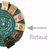 Pin unten Label groß hand made Farbe Pistazie