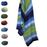 Longcolors von Hjertegarn - Farbe 22: blau türkis camel Sockenwolle Longcolors von Hjertegarn - Farbe 22: blau türkis camel Sockenwolle