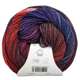 Watercolor Sock Farbe 105: Rot Blau und Lila von Laines du Nord – Sockenwolle