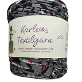 Karlems Textilgarn in Grau, Schwarz, Weiß und Rot gemustert K22