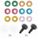 Sicherheitsaugen-Set 6 Farben 3 Paar 9mm