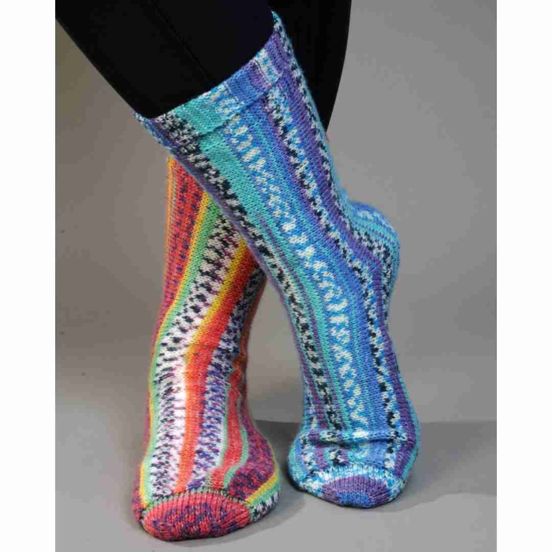 Anleitung zum Download – quergestrickte Socken in glatt rechts Größe 38 bis 39