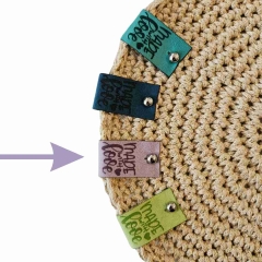Label groß made with love Farbe Flieder