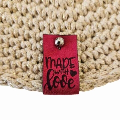 Label groß made with love Farbe Rot