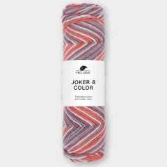 Pro Lana Joker 8 Color Baumwolle – Farbe 545 dunkelrot, orange, hellgrau, dunkelgrau
