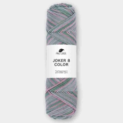 Pro Lana Joker 8 Color Baumwolle – Farbe 544 petrol, mittelgrau, rosa, blaugrau