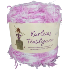 Karlems Textilgarn in rosa weiß gestreift C29