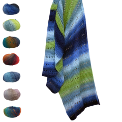 Longcolors von Hjertegarn - Farbe 602: grün blau Sockenwolle