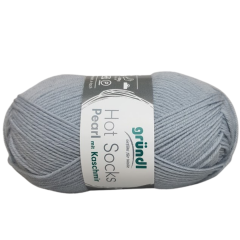 Hot Socks Pearl Uni mit Kaschmir von gründl Sockenwolle - Farbe 02 hellgrau
