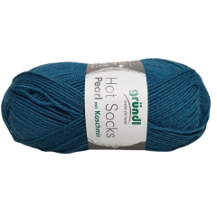 Hot Socks Pearl Uni mit Kaschmir von gründl Sockenwolle - Farbe 04 petrol