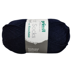 Hot Socks Pearl Uni mit Kaschmir von gründl Sockenwolle - Farbe 09 dunkelblau
