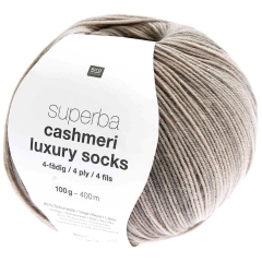 Superba Cashmeri Luxury Socks 4-fädig von Rico Design - Farbe 013 Hellgrau