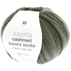 Superba Cashmeri Luxury Socks 4-fädig von Rico Design - Farbe 017 Oliv