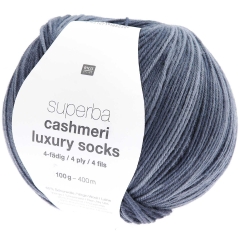 Superba Cashmeri Luxury Socks 4-fädig von Rico Design - Farbe 019 Blau