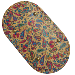 ovaler Kork Taschenboden mit Paisley Muster