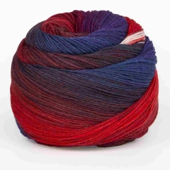Watercolor Sock Farbe 105: Rot Blau und Lila von Laines du Nord – Sockenwolle