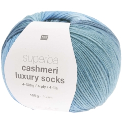 Superba Cashmeri Luxury Socks 4-fädig von Rico Design - Farbe 025 blau dégradé