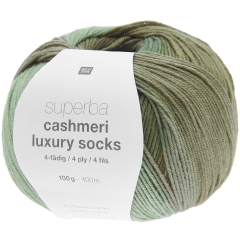 Superba Cashmeri Luxury Socks 4-fädig von Rico Design - Farbe 026 oliv dégradé