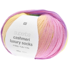 Superba Cashmeri Luxury Socks 4-fädig von Rico Design - Farbe 027 rainbow