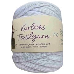 Karlems Textilgarn in weiß gerippt K69